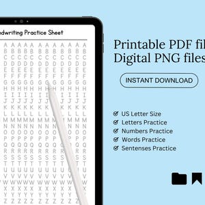 Printable Handwriting Worksheets Seven Pages letters, Numbers, Words ...