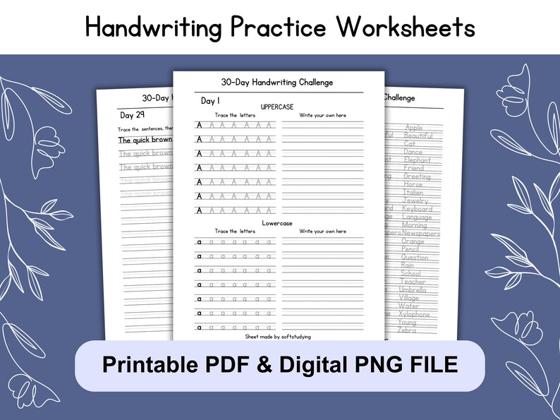 30 Day Handwriting Challenge Printable Handwriting Etsy 30 Day Handwriting Challenge Printable Handwriting Etsy
