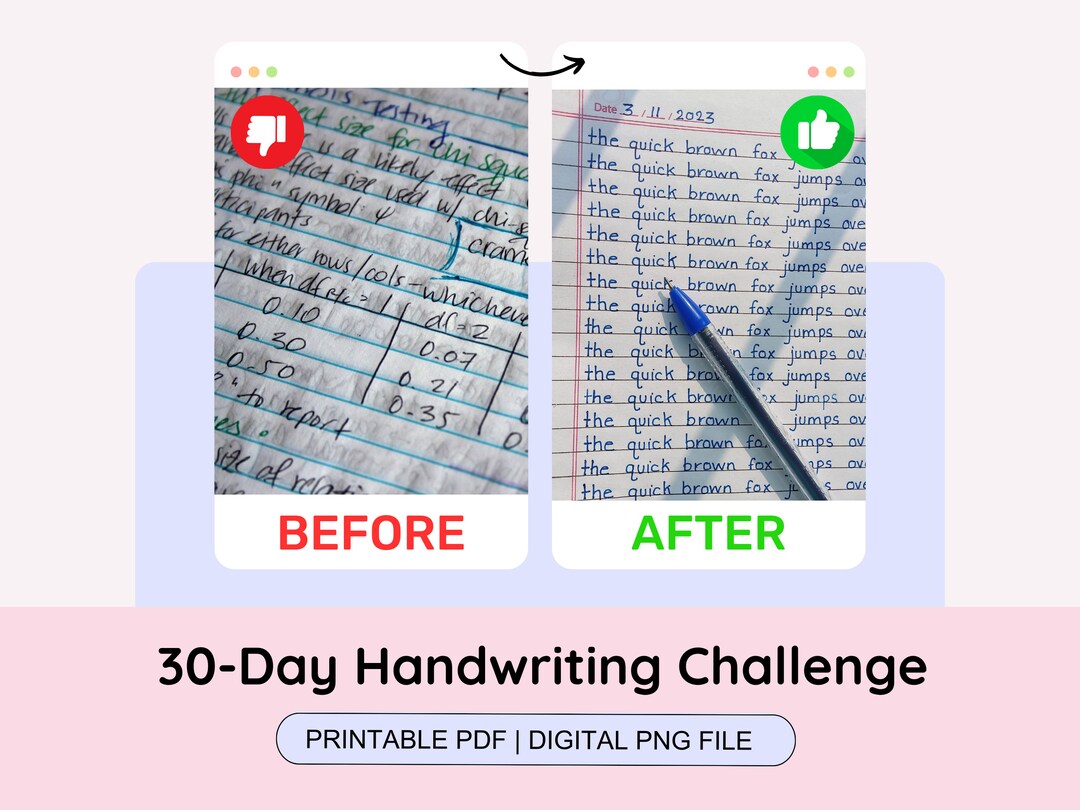 Buy 30 Day Handwriting Challenge Handwriting Practice Sheets For Buy 30 Day Handwriting Challenge Handwriting Practice Sheets For