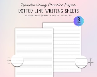 2 Printable Lined Handwriting Paper Red Bottom, Blue Top, Writing ...