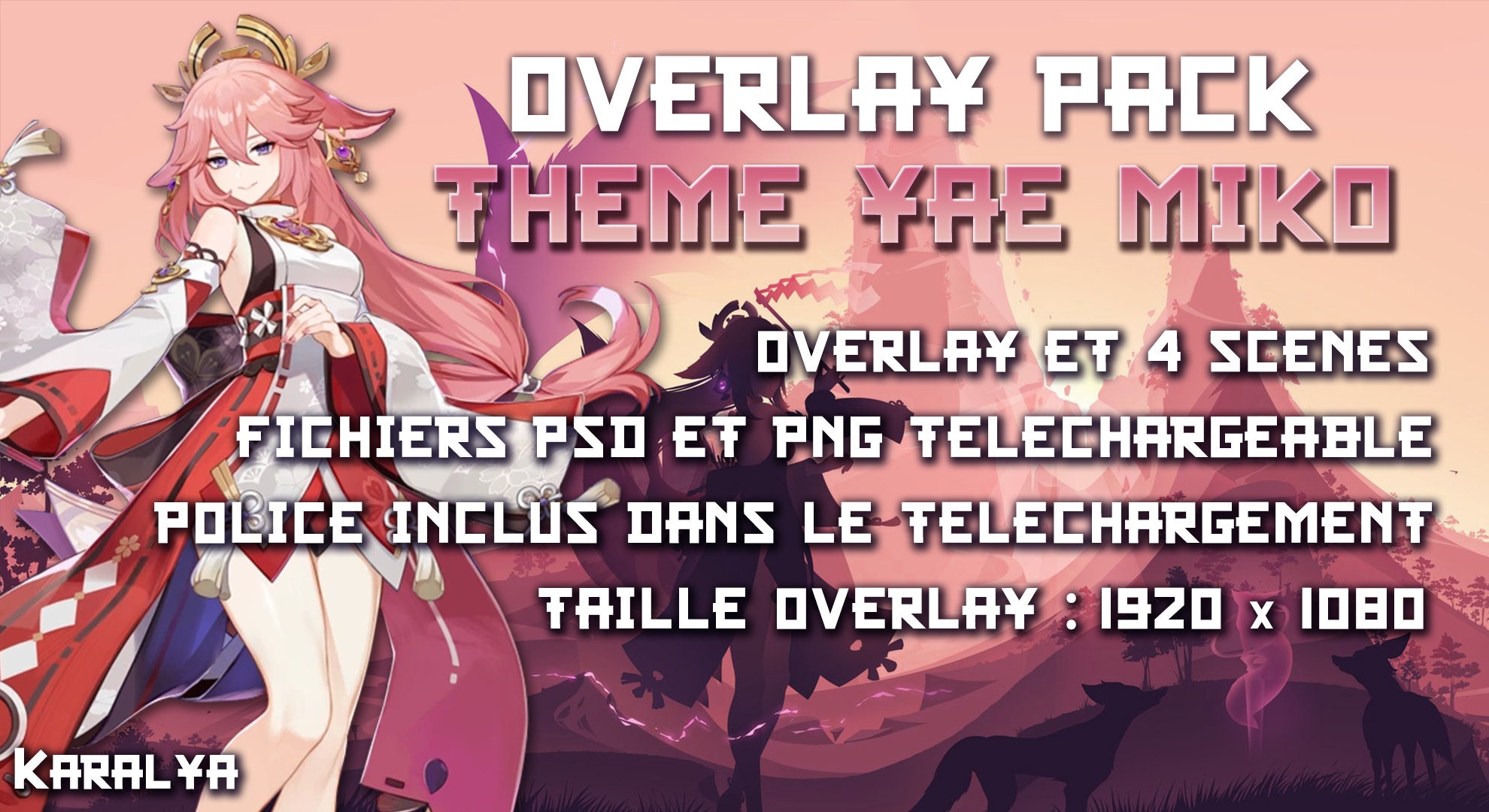 Overlay Pack Yae Miko Genshin Impact Overlay & Scenes Etsy