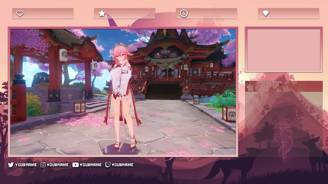 Overlay Pack Yae Miko Genshin Impact Overlay & Scenes Etsy
