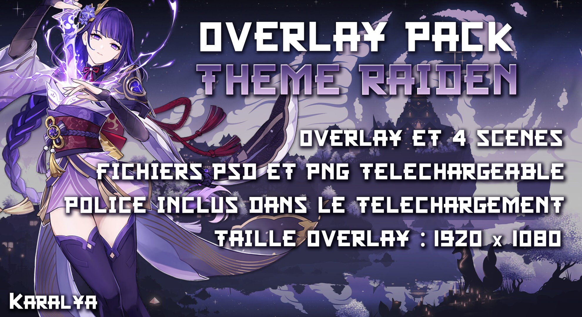 Overlay Pack Raiden Genshin Impact Overlay & Scenes Etsy