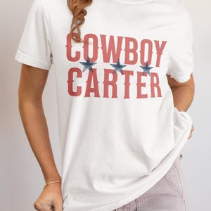 Koszula Comfort Colors Cowboy Carter, Modny T-shirt w stylu western, Strój koncertowy, Prezent dla niej
