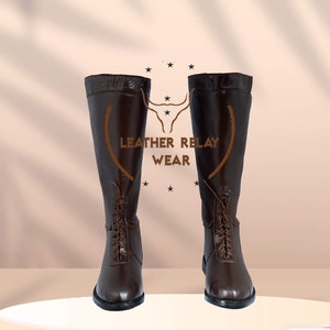 Men Riding Long Boots, Leather Riding boots, Brown Boots, Knee High Shoes, Equestrian Boots For Men, Personalized Shoes