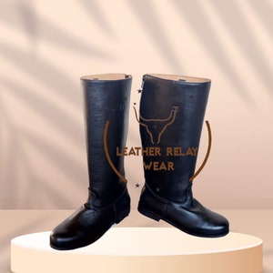 Men&#39;s Riding shoes, Leather Riding boots, Black Boots, Knee High Boots, Equestrian Boots, Long Boots, Personalized Shoes