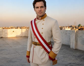 Men's New White Wool Emperor Jacket For Men, Handmade Military Officer Jacket, Men's Pelisse Jacket, Officer Guard Jacket