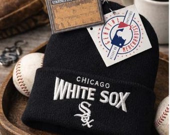 Chicago White Sox Crochet Beanie, Slouchy Winter Cap