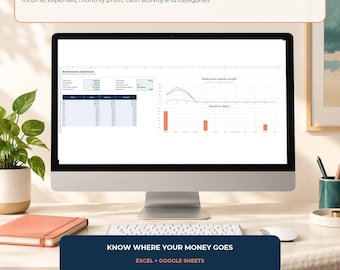 Small Business Bookkeeping Spreadsheet | Income and Expense Dashboard | Excel and Google Sheets