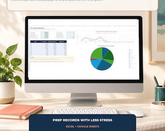 Business Tax Prep Organizer Spreadsheet | Income Expense Receipt Tracker | Excel & Google Sheets Template