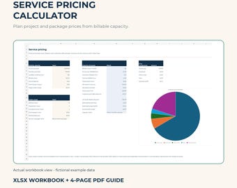 Service Pricing Calculator Spreadsheet | Freelancer Project Quote & Package Comparison | Excel Template