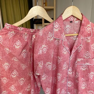 Ensemble pyjama en coton rose - pyjama doux pour femme - vêtements d&#39;intérieur - pyjama classique