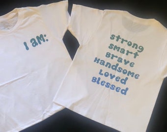 Boy's Affirmations T-shirt positieve affirmatie tee, kinder tees Affirmatie tshirts, positiviteit tees voor jongens, jongens affirmatie tees, tshirt