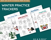 Winter Music Practice Trackers, Fun Piano Lessons (Printable PDF)
