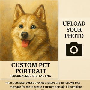 Custom pet digital image Multiple styles to choose from just upload your favorite pet photo and choose the style that best matches your vibe