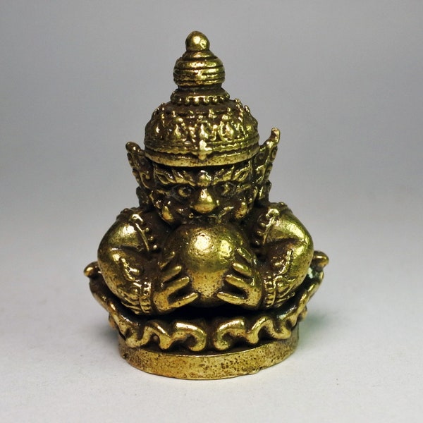 Phra Rahu pray for wealth honor fame miniature sacred Thai talisman 074