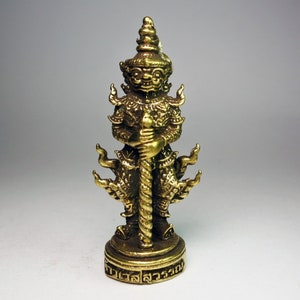 Thai Vessavaṇa Thao Wetsuwan God of Wealth Miniature Amulet Statue Divine Statue Holy Figurine 066