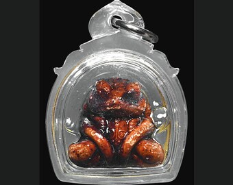 Kob Kin Deaun Frog eaten Moon Burma sacred mantra Phra Chaya InTaWangSo change destiny shine bright as sunrise fast result Thai amulet 077