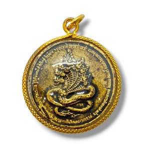 Pendant Thai 7 Headed Phraya Nak Naga Sri Satta Nakarat amulet attract wealth good fortune success winning as your wish talisman 082
