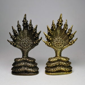 Thai 9 Headed Naga Phaya Nak Miniature Amulet statue wealth good fortune success winning relationship as your wish talisman 065