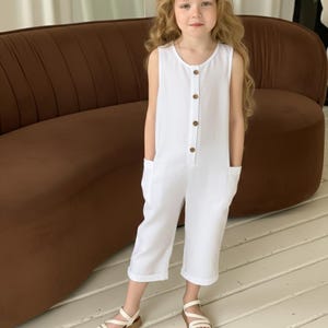 Front Button Romper Sewing Pattern with Side Pockets | PDF Download for Kids Sizes 2T-8Y
