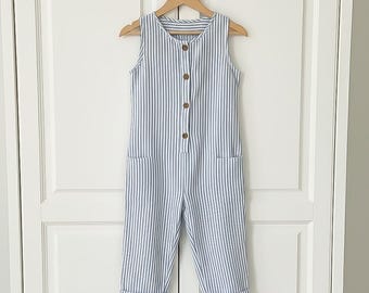 Kids Jumpsuit Sewing Pattern: Relaxed Fit Button Strap (Sizes 98-116cm) (PDF Pattern)