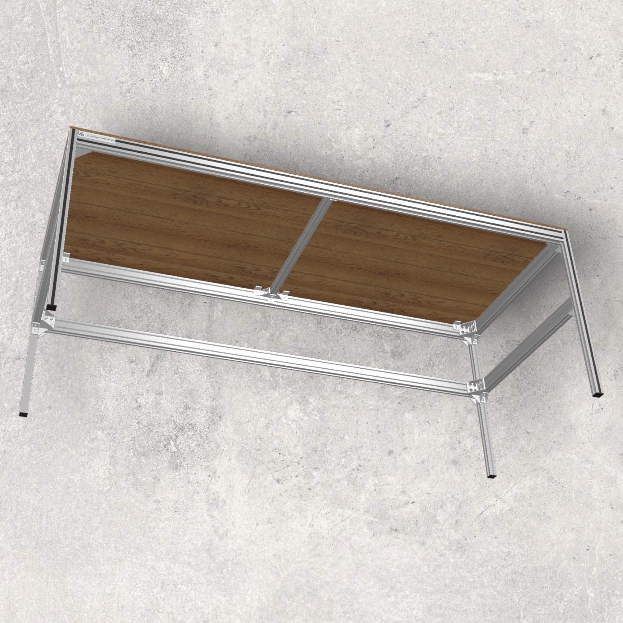 A Simple Workshop Table Aluminum Extrusion 3D Modeled Design Build Plan ...