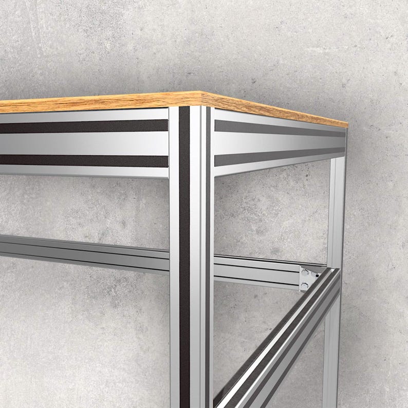 A Simple Workshop Table Aluminum Extrusion 3D Modeled Design Build Plan ...