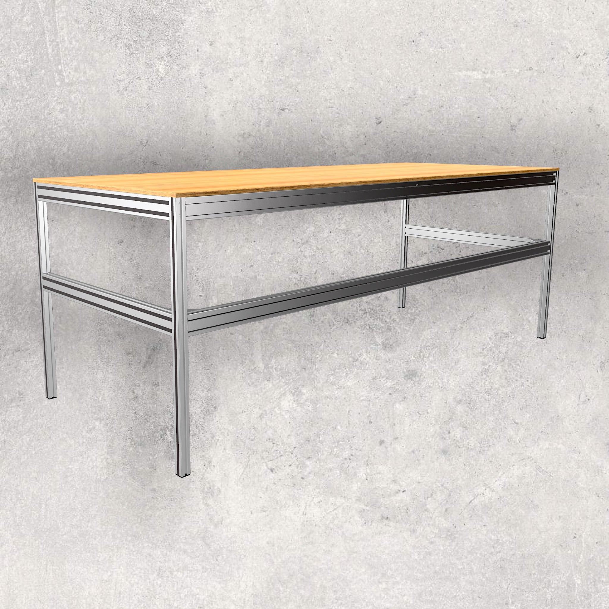 A Simple Workshop Table Aluminum Extrusion 3D Modeled Design Build Plan ...