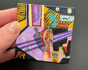 Mild High Club Skiptracing mini album cover painting (homage song)