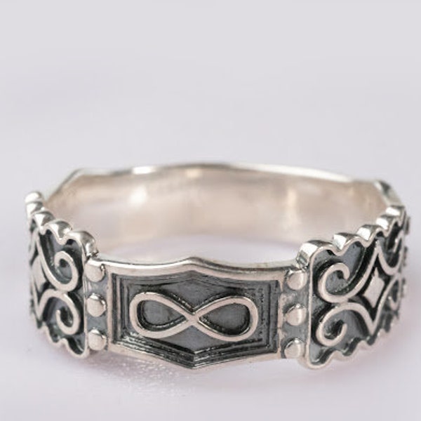 Infinity Silver Band/Womens Infinity Ring/Infinity Ring/Unique Wedding Band/Silver Celtic/Celtic Silver Band/ Mens Wedding Ring/ 925 Silver