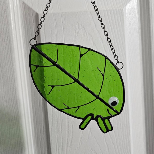 MADE TO ORDER Leaf Bug Stained Glass Suncatcher Bluey Inspired Stained Glass Gift