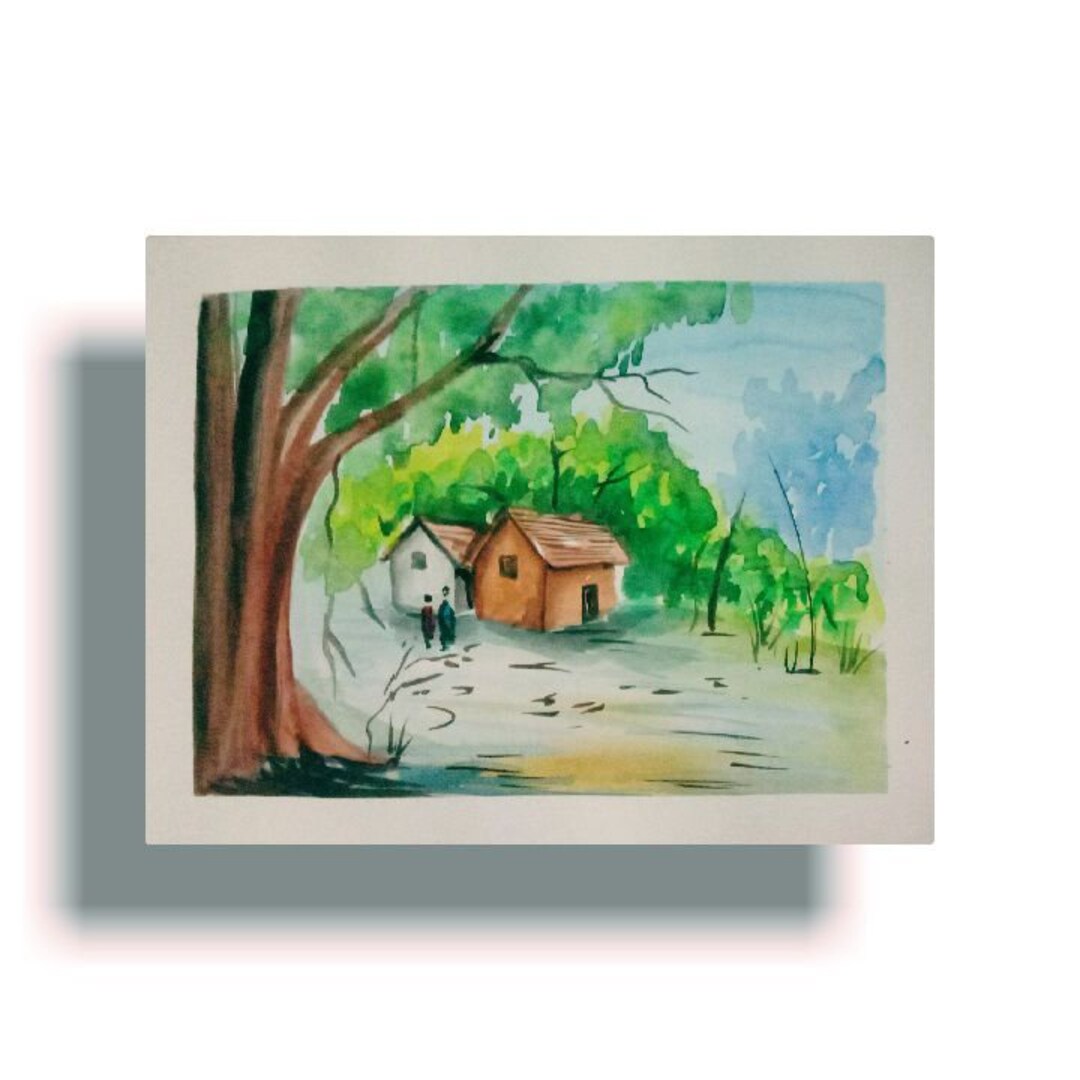 Digital Village's House Wall Painting for Wallart Etsy