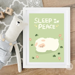 Impressão artística de cordeiro – 4x6 e 5x7 para download | Decoração de parede | Quarto infantil | Cartão postal