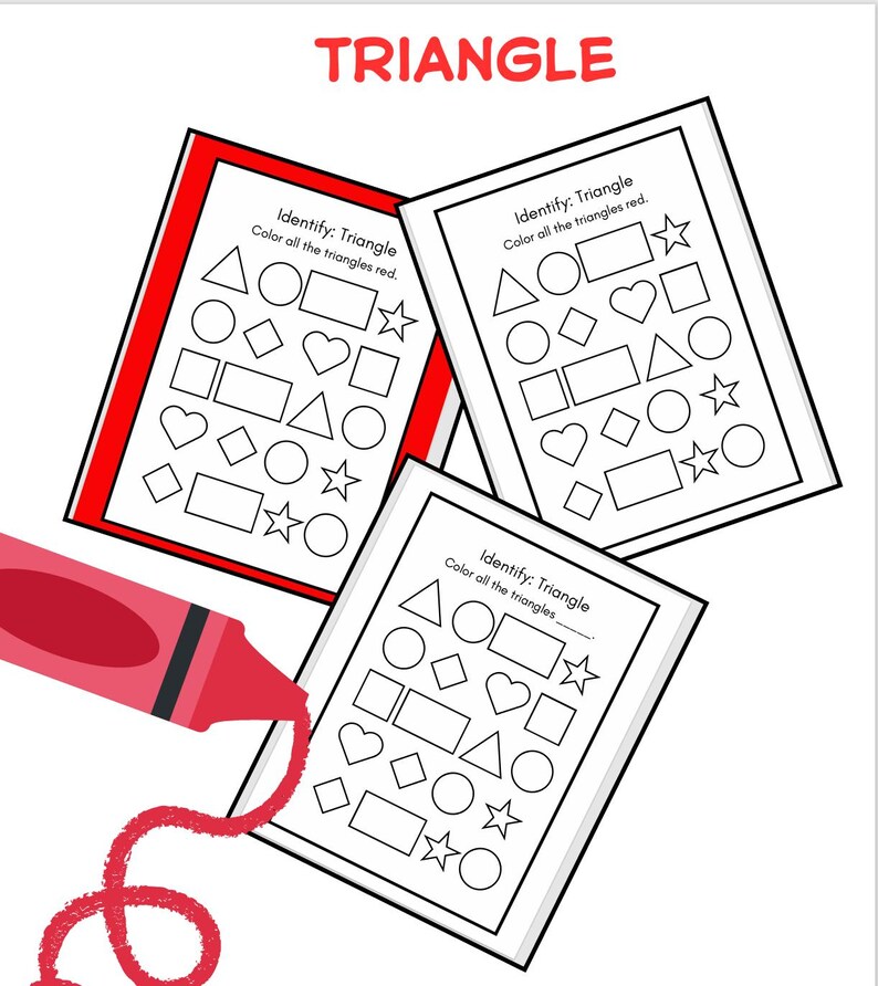 3 Versions Color the Shapes No-prep Worksheets - Etsy