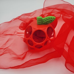 Apple Scarves Fine Motor Activity Toddler Toy Toddler Stocking Stuffer Christmas Gift for Kids Montessori Toys Fine Motor Toys Travel Toy