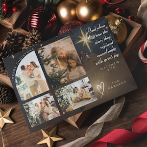 Cartão com versículos bíblicos para o Natal Cartão com escrituras para o Natal cristão Cartões de Natal para impressão com foto Download instantâneo Cartão de Natal