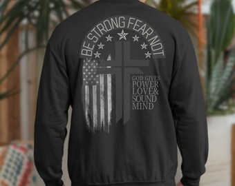 Camiseta patriótica cristiana: Cruz con la bandera estadounidense, regalo religioso