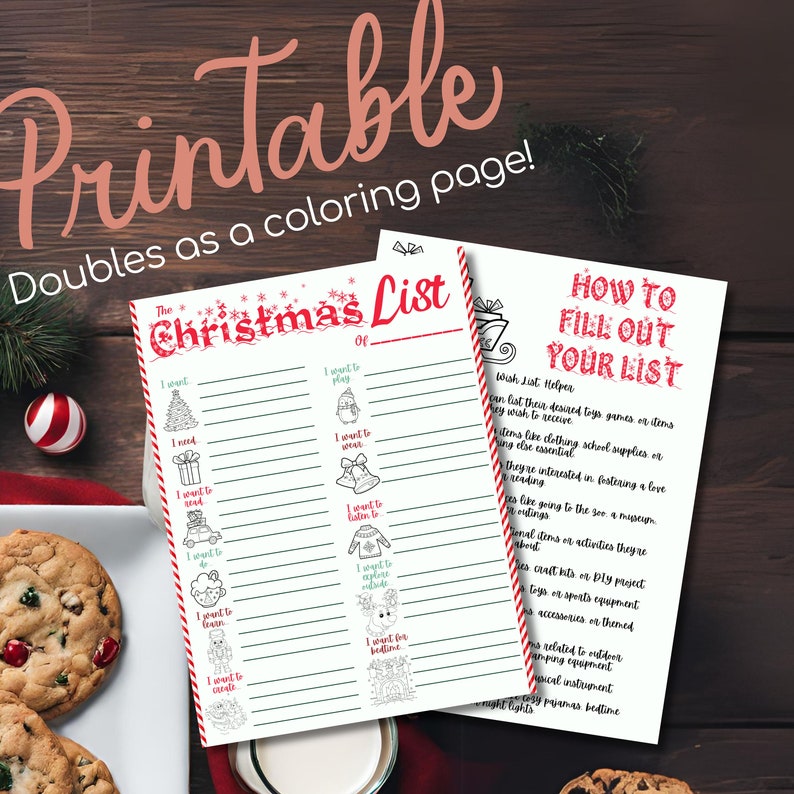 Printable Christmas List for Kids Christmas List Printable Customize by ...