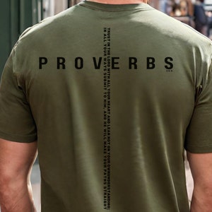 Proverbs 3:5-6 T-Shirt Christian Faith Tee Trust in the Lord Hoodie Bible Verse Apparel Religious Gift for Church Sweatshirt
