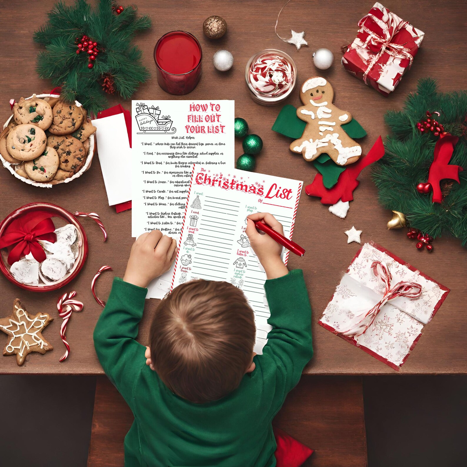 Printable Christmas List for Kids Christmas List Printable Customize by ...