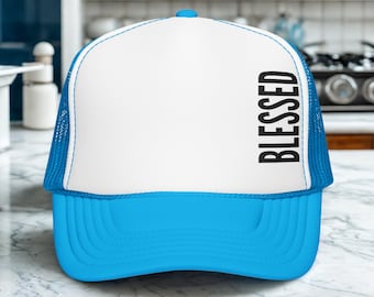 Blessed Embroidered Trucker Hat | Christian Faith Mesh Cap