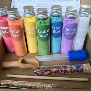 Rainbow Potion Making Kit for Kids | Creative, Messy Play | Make Fizzing, Popping, Colourful Potions! Full kit