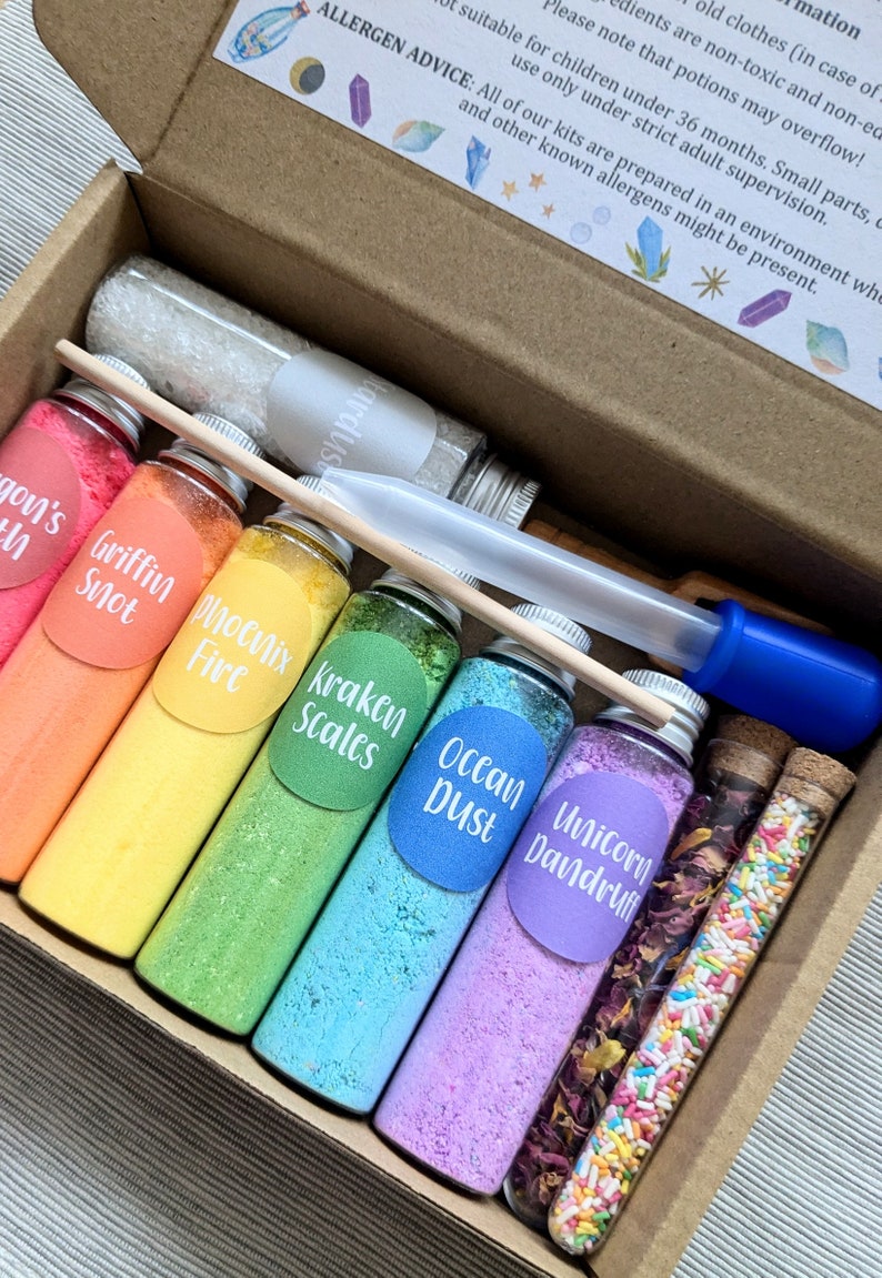 Rainbow Potion Making Kit for Kids | Creative, Messy Play | Make Fizzing, Popping, Colourful Potions! image 1