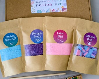 Mystical Beings Potion Making Kit for Kids | Creative, Messy Play | Fairy | Unicorn | Mermaid | Make Fizzing, Colourful Potions!