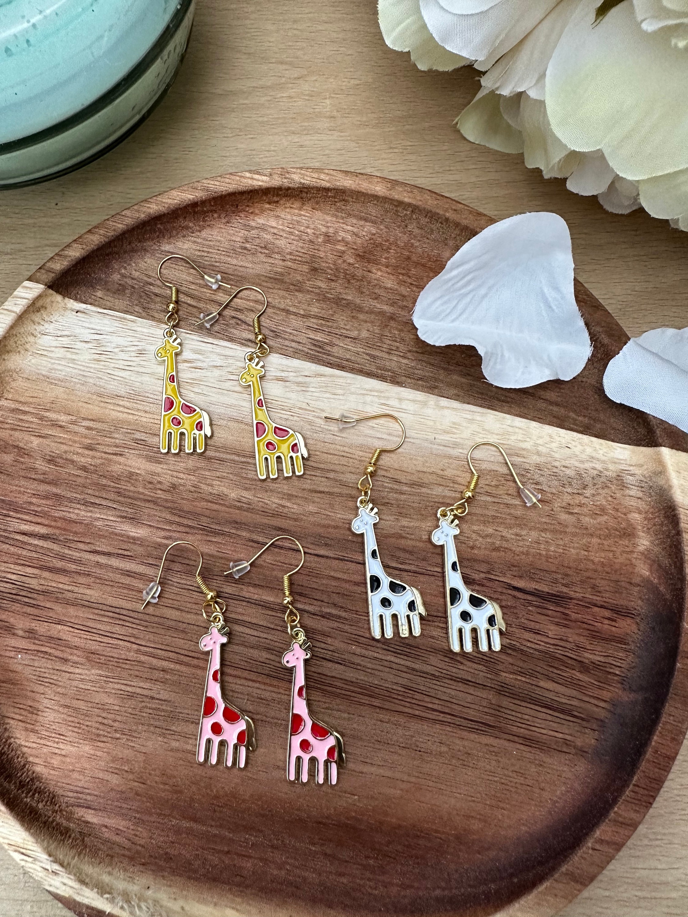 Giraffe earrings gold sale