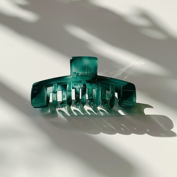 Petite Profesh Hair Claw Clip in Emerald with Velvet Travel Bag Pince Crocodile Clip Gen Z Aesthetic Girls Women Cute 90s Y2K Long Hair