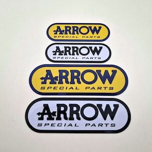 May include: Four oval stickers with the text "ARROW SPECIAL PARTS" in black and white lettering on a yellow and white background.
