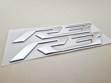 Yamaha R3 Silver Chrome 3D Badge Logo Stickers Graphics Decals Emblem YZF autocollant Aufkleber Abzeichen emblème pegatina insignia