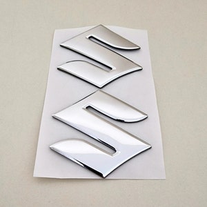 Suzuki Silver Chrome 3D Badge Logo Stickers Graphics Decals Tank Emblem Gsxr Gsr Gsf SV autocollant Aufkleber Abzeichen emblème pegatina